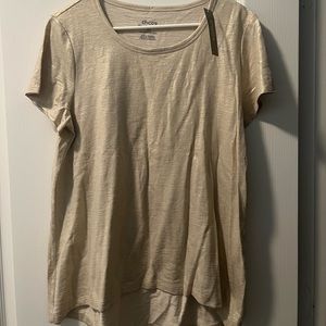 NWT gold iridescent high low tee